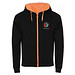 Fuji Kaputzensweatjacke Unisex, schwarz / Fluor Orange, S