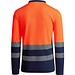 Sicherheits-Langarm-Poloshirt, XL, Marineblau/Neon-Orange