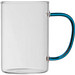 Glastasse mit farbigem Henkel, blau