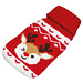 Handwärmer mit weihnachtlichem Stricküberzug , rot