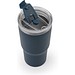 JOYNER M. Kompakter Reisebecher aus Edelstahl (91 % recycelt) mit vakuumisolierter Doppelwand und matter Oberfläche 600 ml, Dunkelblau