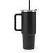 JOYNER XL. Grosser Reisebecher aus Edelstahl (91 % recycelt) mit vakuumisolierter Doppelwand und matter Oberfläche 1300 ml, Schwarz