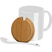 Keramiktasse mit Löffel und Bambusdeckel, weiss