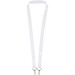 Leia Sublimation RPET-Lanyard mit 2 Metallhaken, weiss, 10mm