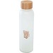Lume 500 ml Flasche aus mattiertem Kalknatronglas mit Bambusdeckel, weiss