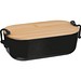 Lunchbox mit Bambusdeckel und Bügelverschluss, schwarz