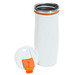 Metall-Isolierbecher Smooth, 400 ml, weiß/orange