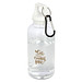 Oregon 400 ml RCS-zertifizierte Trinkflasche aus recyceltem Kunststoff mit Karabiner, weiss