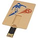 Rechteckiger, ausklappbarer USB-Stick in Kreditkarten-Format, Kraftpapier, 64GB