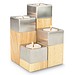 ROMINOX® 4er Teelicht-Set // Luce, braun