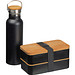 Set aus Lunchbox und Trinkflasche, schwarz