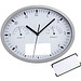 Wanduhr mit Hygro- und Thermometer, oval, weiß