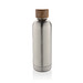 Wood Vakuumflasche aus RCS recyceltem Stainless-Steel, silber