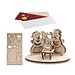 3D Holzpuzzle-Karte, Schneemann-Familie, 2-seit. Druck