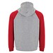 Badet zweifarbiger Kapuzenpullover für Kinder, heather grau / rot, 3/4