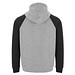 Badet zweifarbiger Kapuzenpullover für Kinder, heather grau / schwarz, 9/10