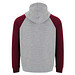 Badet zweifarbiger Kapuzenpullover für Kinder, heather grau / Garnet, 9/10