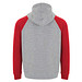Badet zweifarbiger Kapuzenpullover für Kinder, heather grau / rot, 9/10