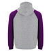 Badet zweifarbiger Kapuzenpullover Unisex, heather grau / lila, 3XL