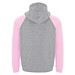 Badet zweifarbiger Kapuzenpullover Unisex, heather grau / hellrosa, L
