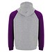 Badet zweifarbiger Kapuzenpullover Unisex, heather grau / lila, L