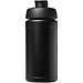 Baseline 500 ml recycelte Sportflasche mit Klappdeckel, schwarz/schwarz