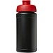 Baseline® Plus 500 ml Sportflasche mit Klappdeckel, schwarz/rot