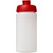 Baseline® Plus 500 ml Sportflasche mit Klappdeckel, transparent/rot