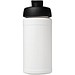 Baseline® Plus 500 ml Sportflasche mit Klappdeckel, weiß/schwarz