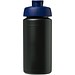 Baseline® Plus grip 500 ml Sportflasche mit Klappdeckel, schwarz/blau