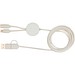 Chechia 150 cm 5-in-1 Kabel aus recyceltem Kunststoff für Datenübertragung und 27W Schnellladung mit Bambusdetails, weiss