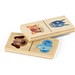 DOMIN. Domino-Spiel aus Holz mit 28 Tierfiguren, Naturhell