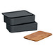 Doppel-Lunchbox ECO L1, grau/holzfarben Doppel-Lunchbox ECO L1, grau/holzfarben