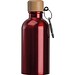 Edelstahltrinkflasche mit Karabiner, 400ml, rot