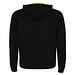 Fuji Kaputzensweatjacke Unisex, schwarz / Fluor Yellow, XL