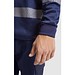 Sicherheits-Langarm-Poloshirt, XL, Marineblau/Neon-Gelb