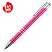 Druckkugelschreiber aus Metall mit 3 Zierringen, blaue Mine, pink Druckkugelschreiber aus Metall mit 3 Zierringen, blaue Mine, pink