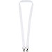 Leia Sublimation RPET-Lanyard mit 2 Metallhaken, weiss, 10mm