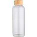 Mirage 650 ml einwandige Trinkflasche aus Borosilikatglas mit Bambusdeckel, transparent