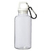 Oregon 400 ml RCS-zertifizierte Trinkflasche aus recyceltem Kunststoff mit Karabiner, weiss
