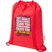 Peru Blend 180 g/m² Sportbeutel aus GRS recycelter Baumwolle 5L, rot