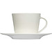 Porzellantasse mit Unterteller, weiss
