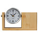 Stifteköcher aus Bambus mit analoger Uhr, beige