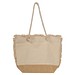 Strandtasche mit Juteboden und Fransen , beige