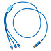 Versatile 5-in-1 Ladekabel aus recyceltem Aluminium, royalblau