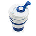 XD COLLECTION faltbarer Silikon-Becher, 350 ml, blau