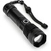 YVIAN. Recycled aluminium rechargeable torch (100% rAL) 10 W, Schwarz