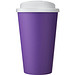 Americano® Eco 350 ml recycelter Becher mit auslaufsicherem Deckel, lila/weiß