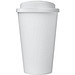 Americano® Eco 350 ml recycelter Becher mit auslaufsicherem Deckel, weiß