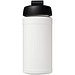 Baseline® Plus 500 ml Sportflasche mit Klappdeckel, weiß/schwarz
